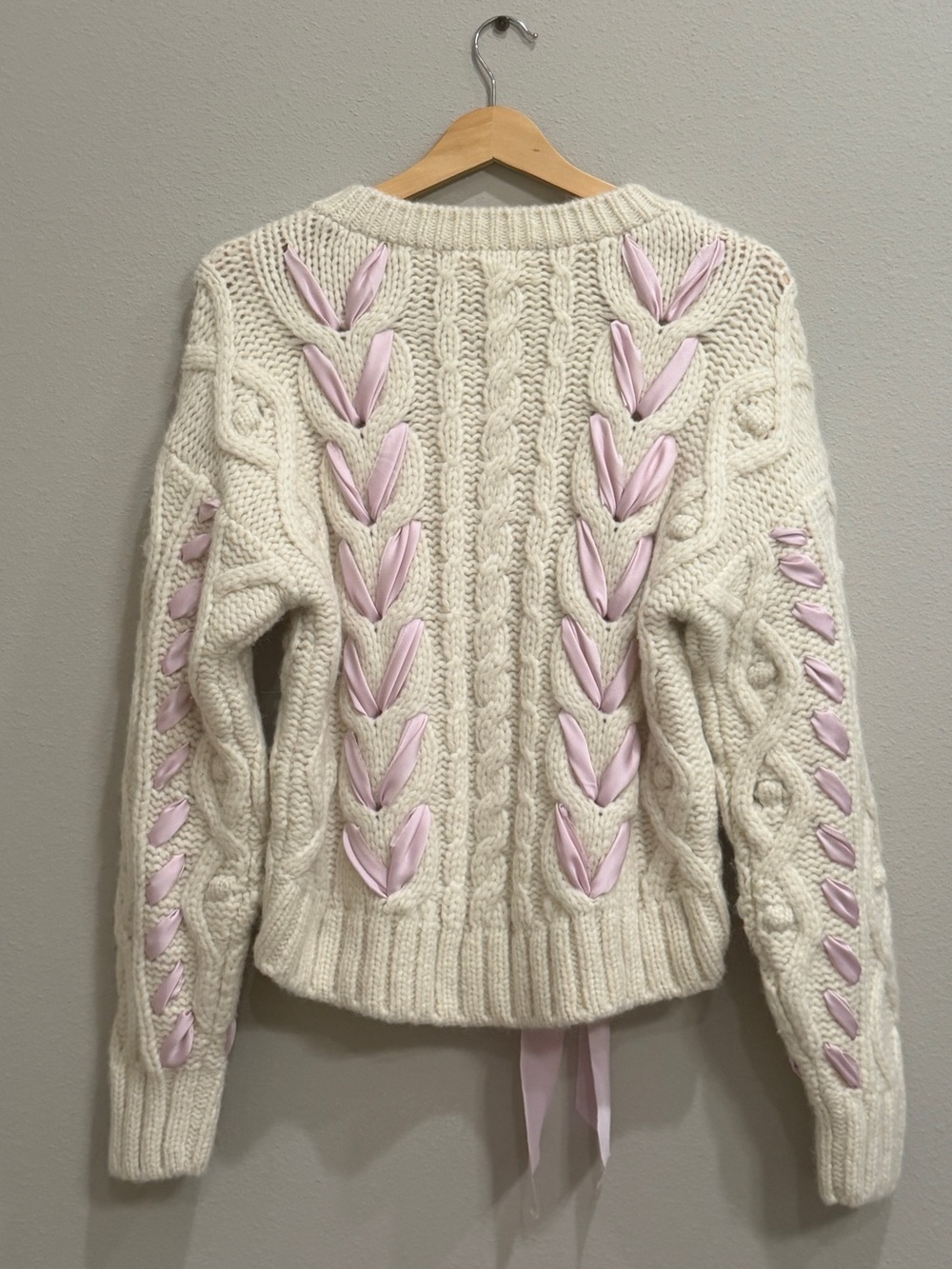 Loveshackfancy Parson Pullover Sweater Ivory Size Small Alpaca Wool Blend - Picture 2 of 10